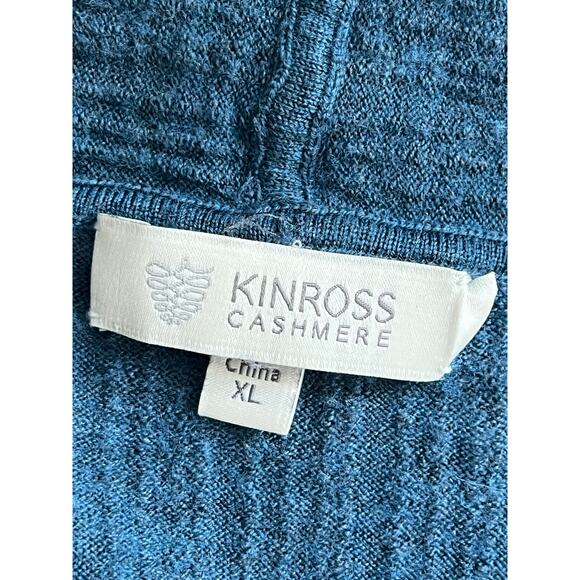 Kinross cashmere blue embroidered cardigan sweater - Picture 8 of 8